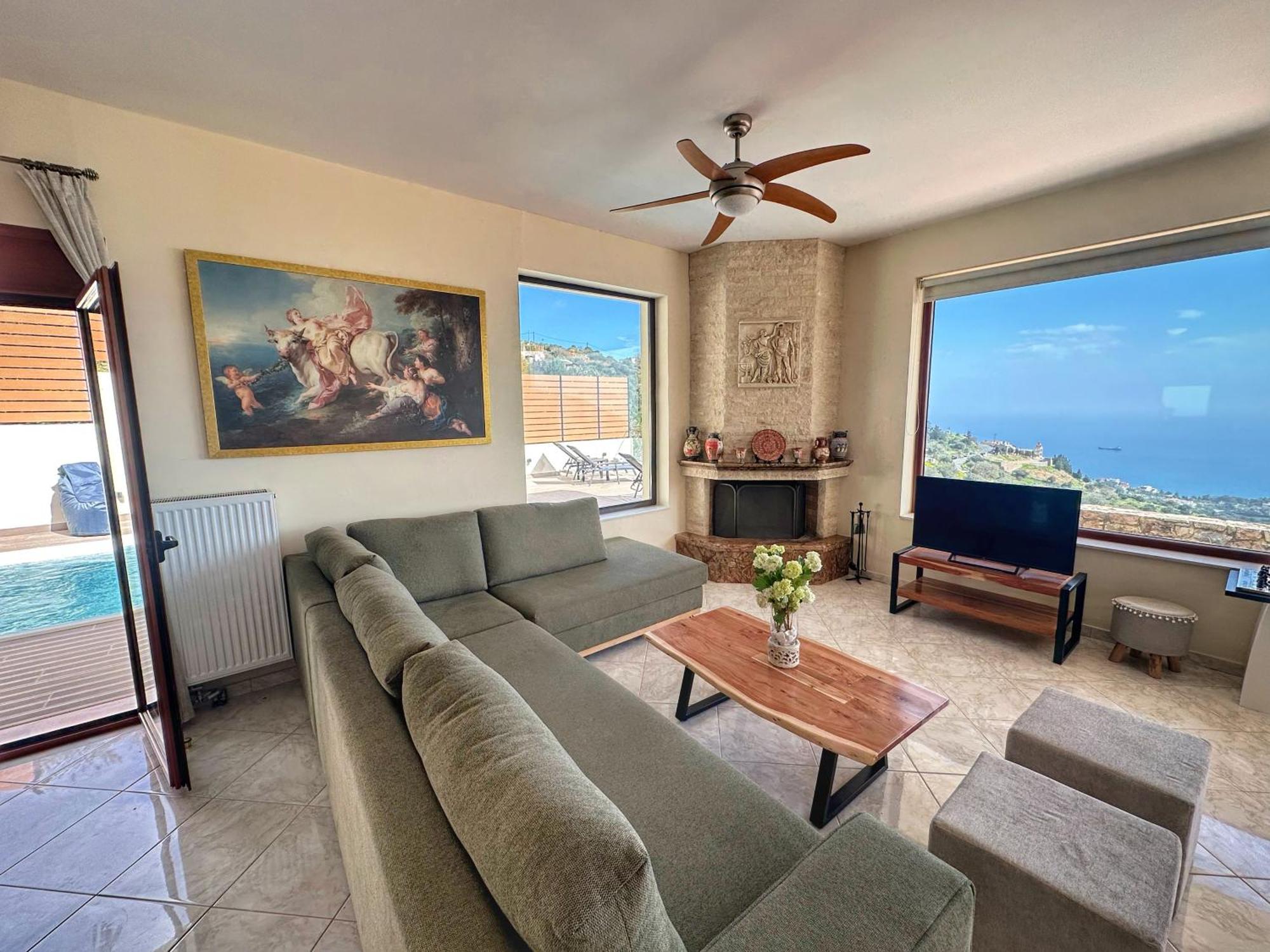 Villa Balcony, Cozy Villa With Amazing View Rodhiá Екстериор снимка